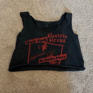 Brandy Melville Black Crop Tank with Red Graphic